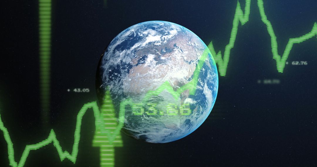 Global Market Trends with Earth Background and Stock Graphs