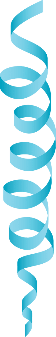 Transparent Blue Ribbon Swirl Illustration on Clear Background
