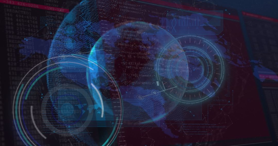 Innovative Digital Data Processing Interface Over World Map