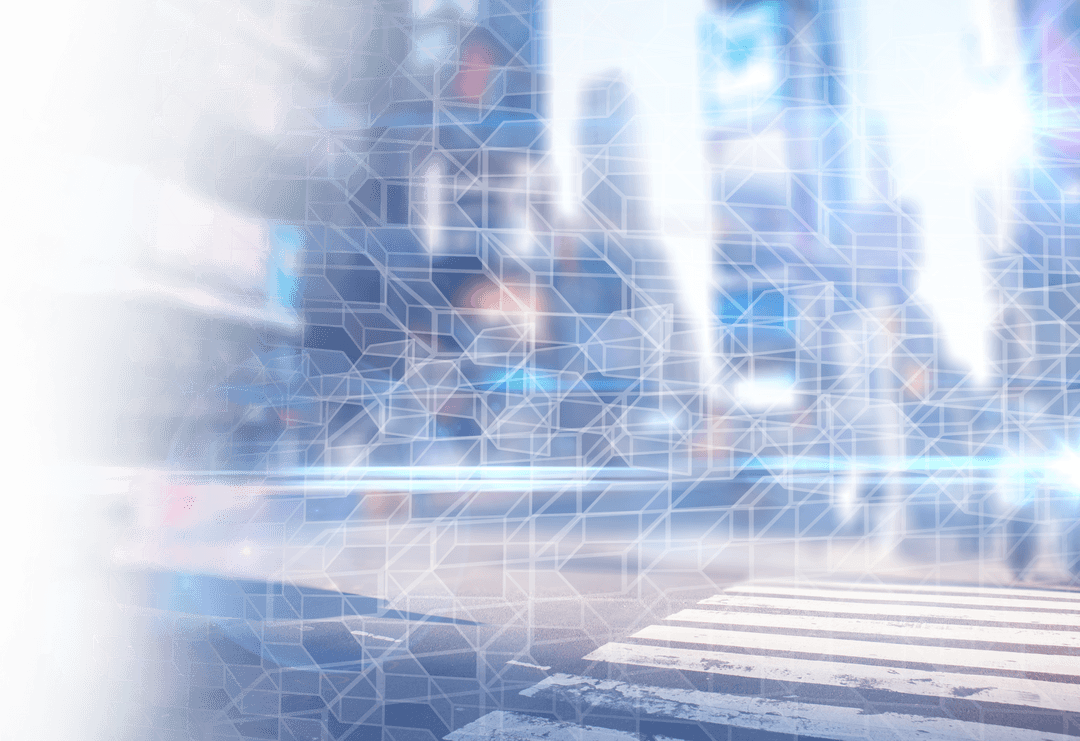 Transparent Urban Scene with Crosswalk Animation