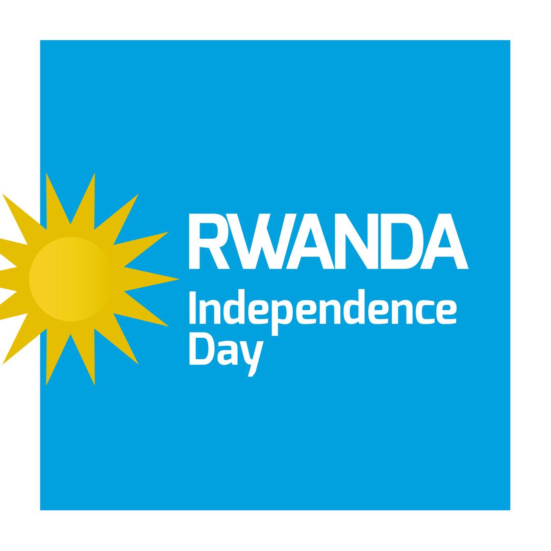 Rwanda Independence Day Emblem with Sun Illustration