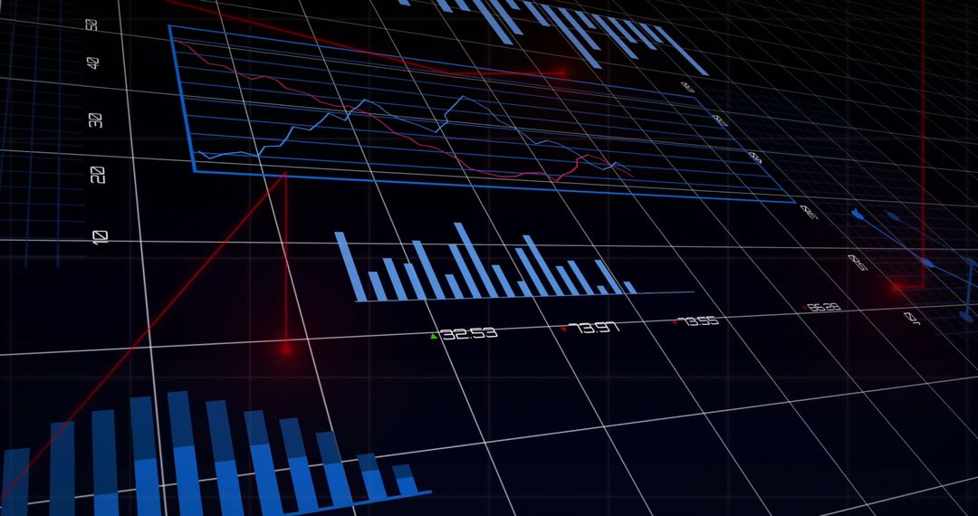Digital Data Visualization on Grid Background