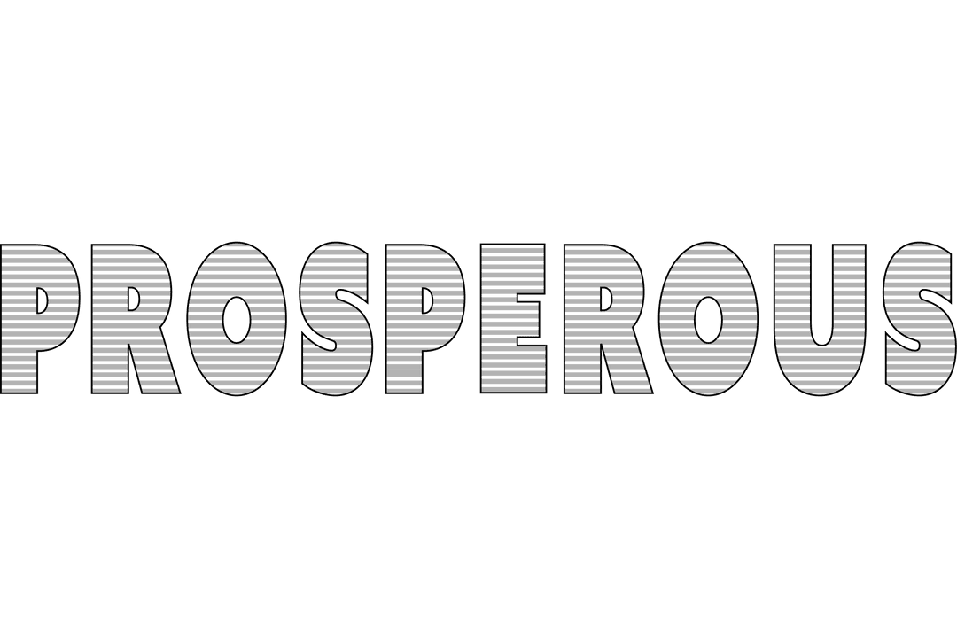 Prosperous Text on Transparent Background