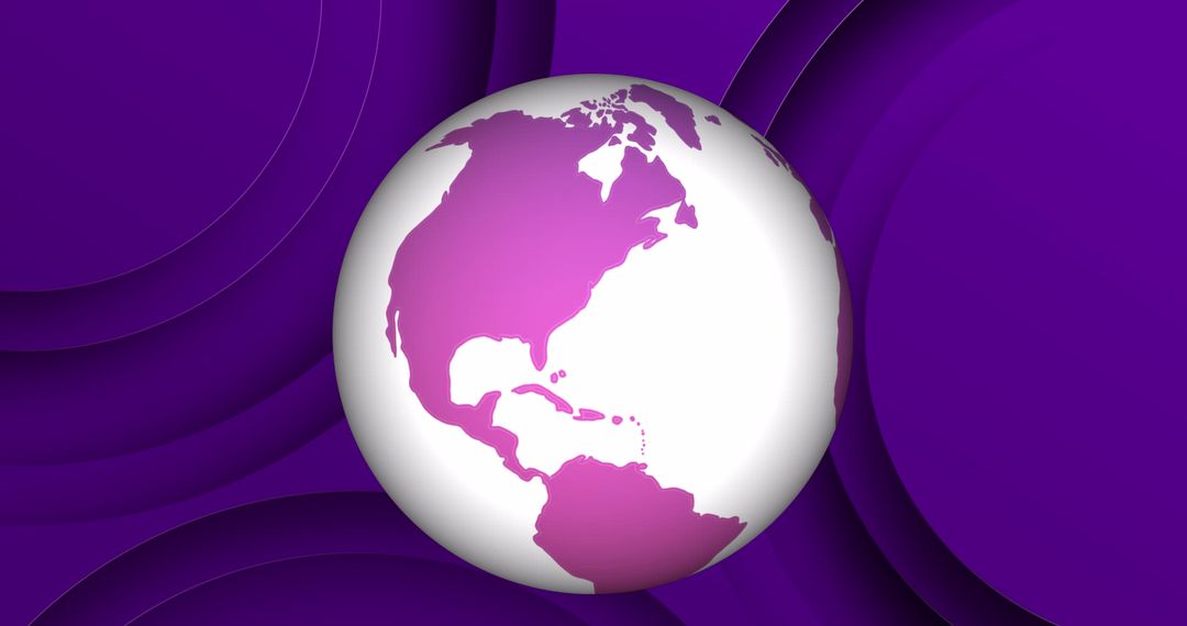 Purple Globe on Abstract Background Symbolizing Global Connectivity