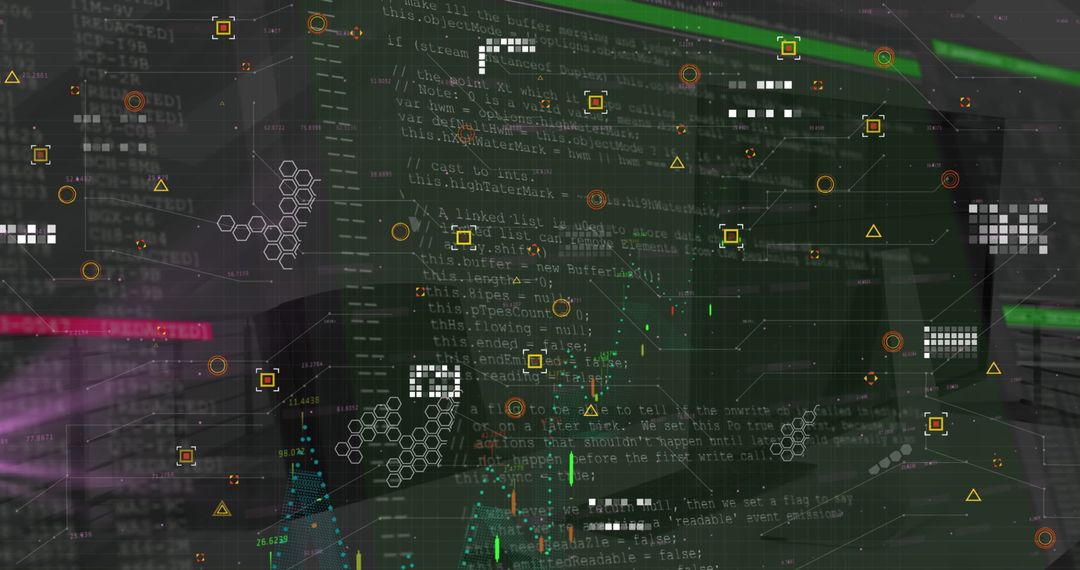 Digital Interface with Data Processing and Global Business Concept