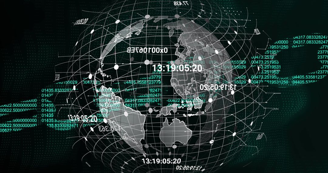 Blockchain Technology Concept with Global Network Visualization