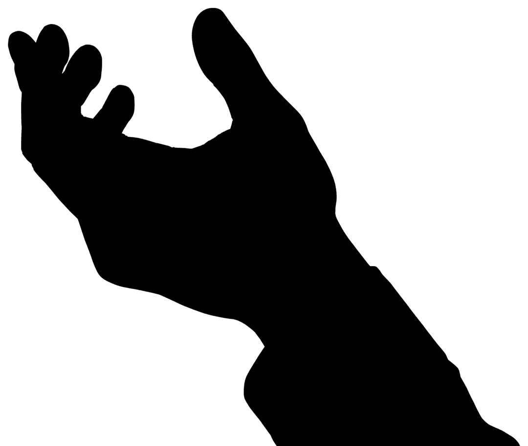 Transparent Silhouette of Helping Hand with Open Palm