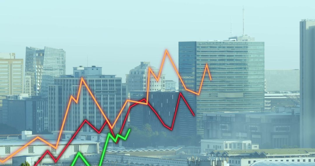 Rising Graphs and Cityscape Showing Business Trends