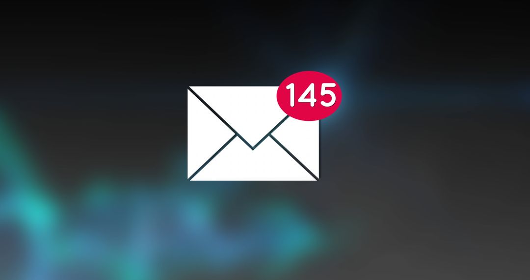 Email Notification Icon with Large Unread Count Alert