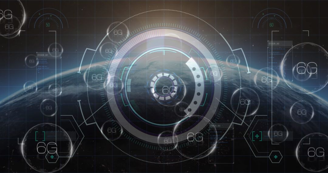 6G Technology Concept with Digital Scanning Interface