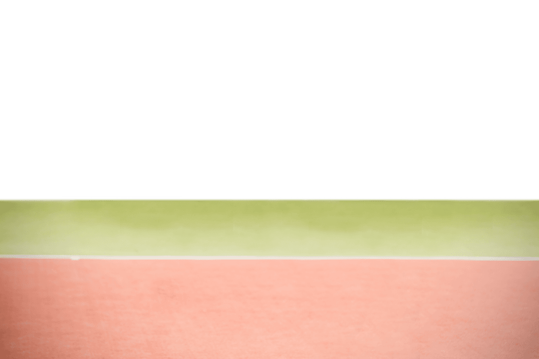 Pink and Green Striped Banner on Transparent Layered Background