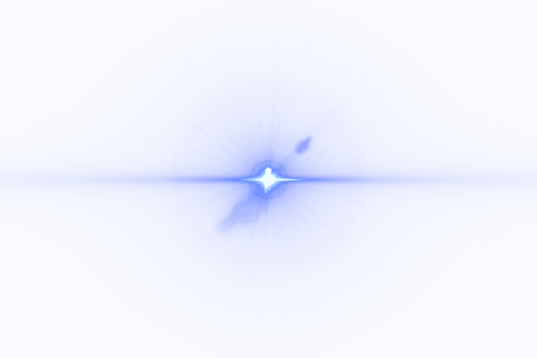 Blue Glowing Light Burst on Transparent Background for Illustration