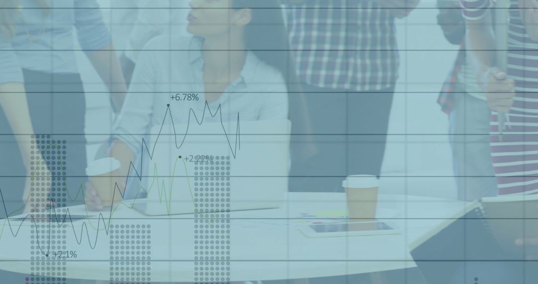 Collaborative Business Team Analyzing Financial Data Visualization