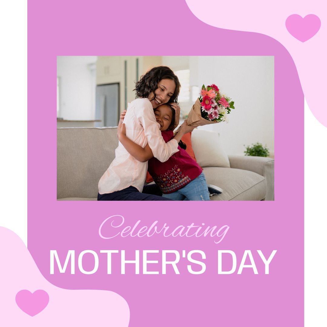 Mother's Day Celebration with Loving Mother and Daughter
