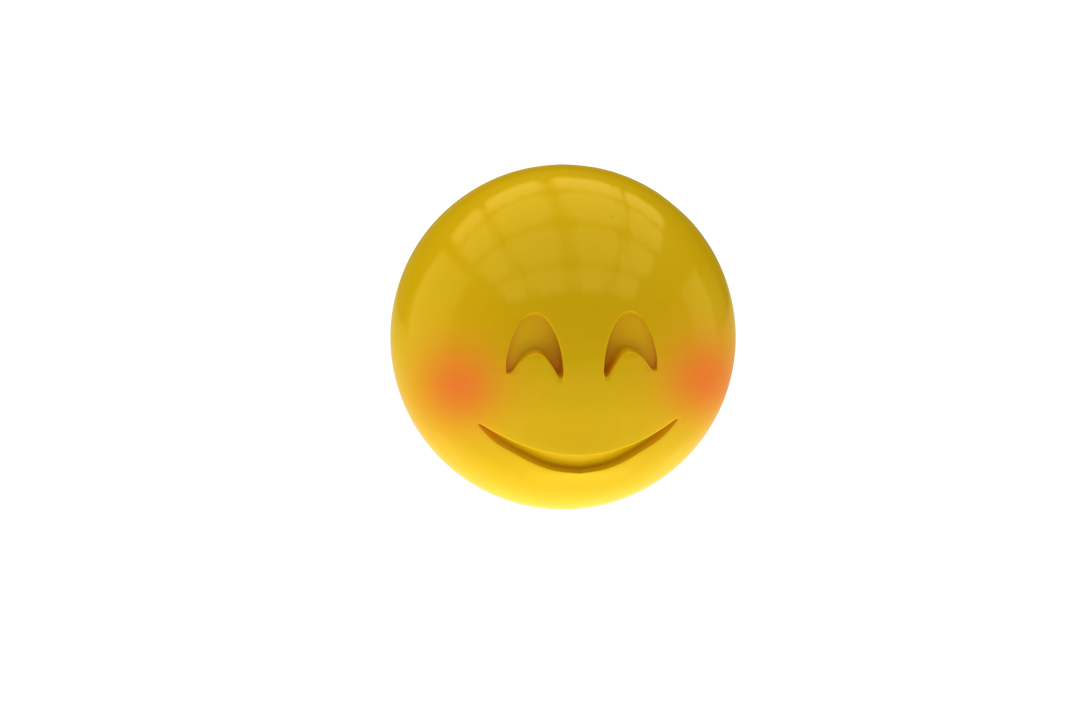 Transparent 3D Smiling Emoji with Cheeks Blushed - Download Free Stock Images Pikwizard.com