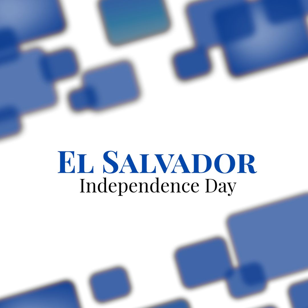 El Salvador Independence Day Celebration Background with Blue Square Shapes - Download Free Stock Templates Pikwizard.com