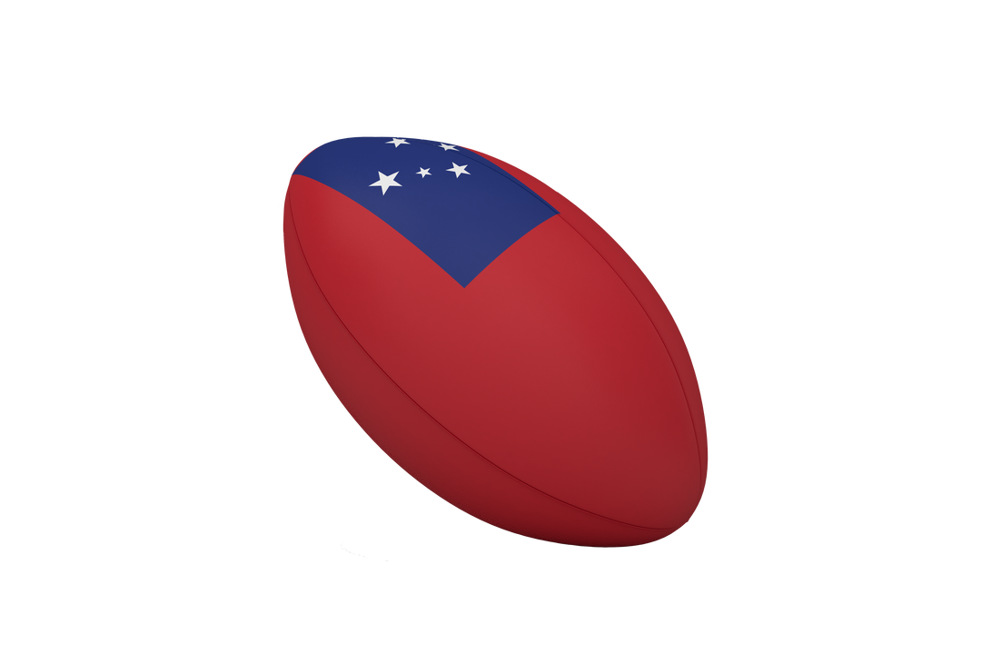 Digital Rugby Ball with Samoa Flag on Transparent Background - Download Free Stock Images Pikwizard.com