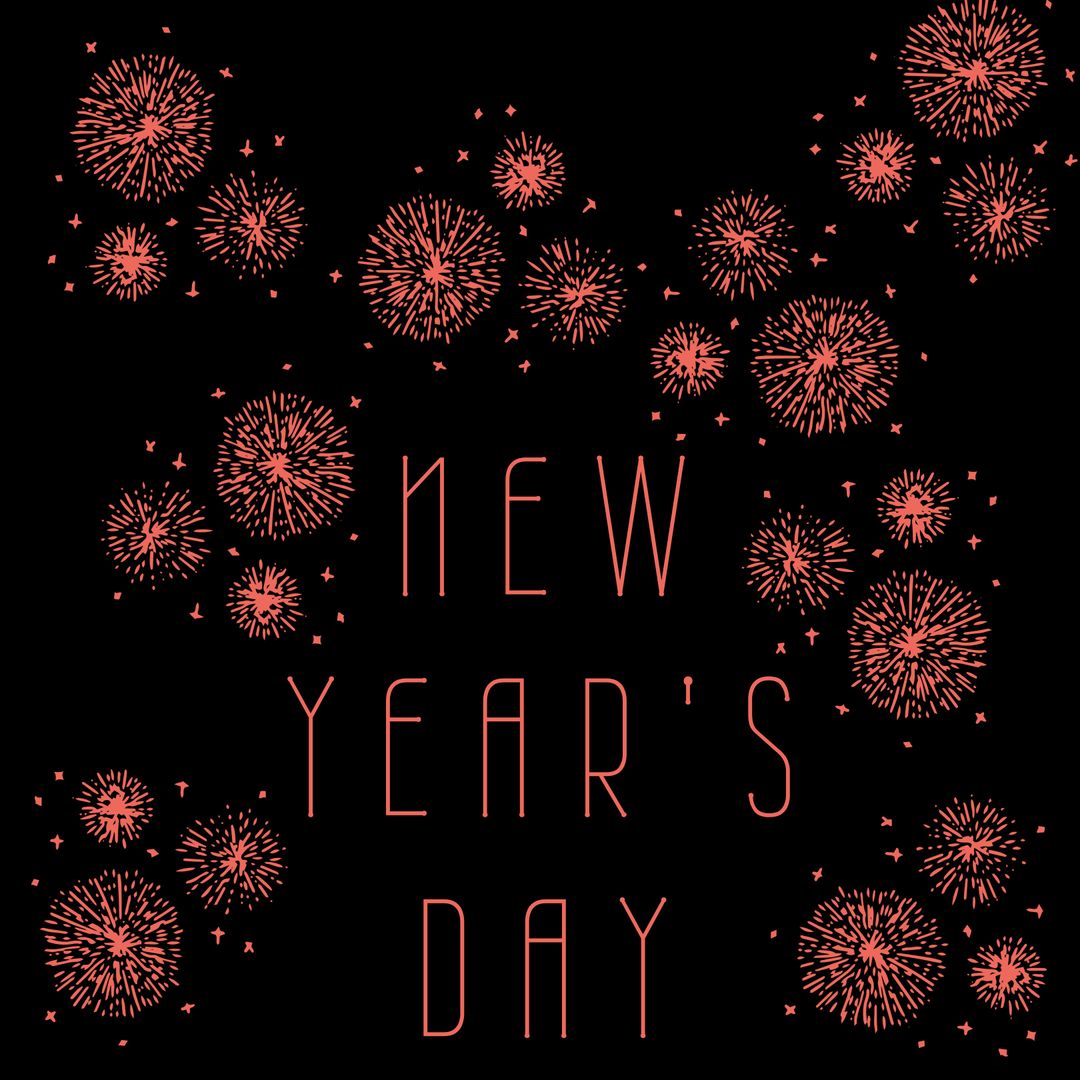 Festive Fireworks On New Year’s Day Background