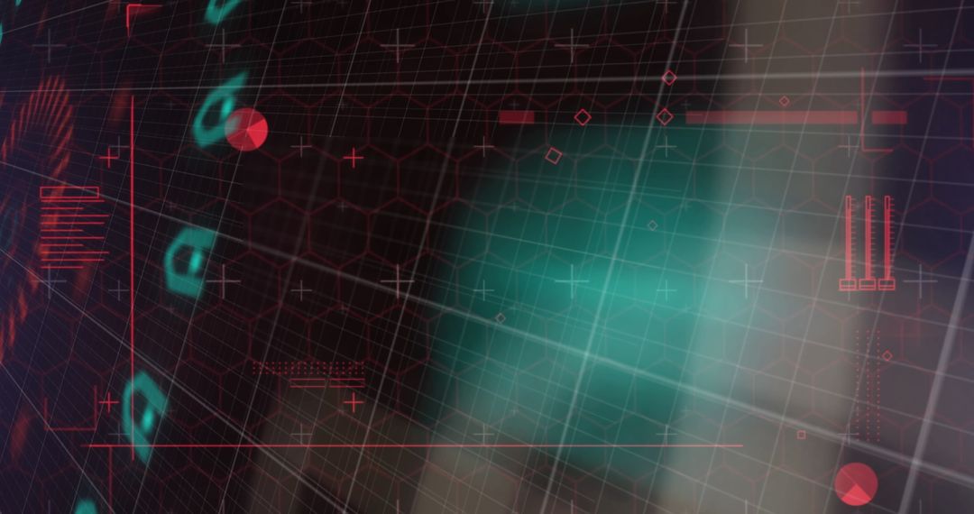 Technological abstract background with neon and data elements