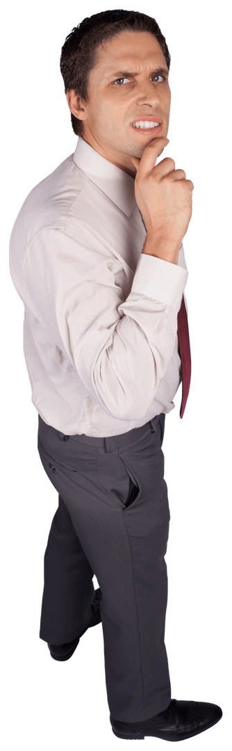 Transparent Thinking Businessman Contemplating Decision