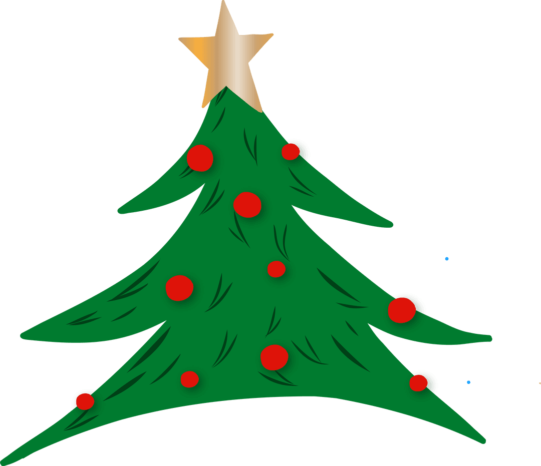 Transparent Christmas Tree with Red Ornaments Design