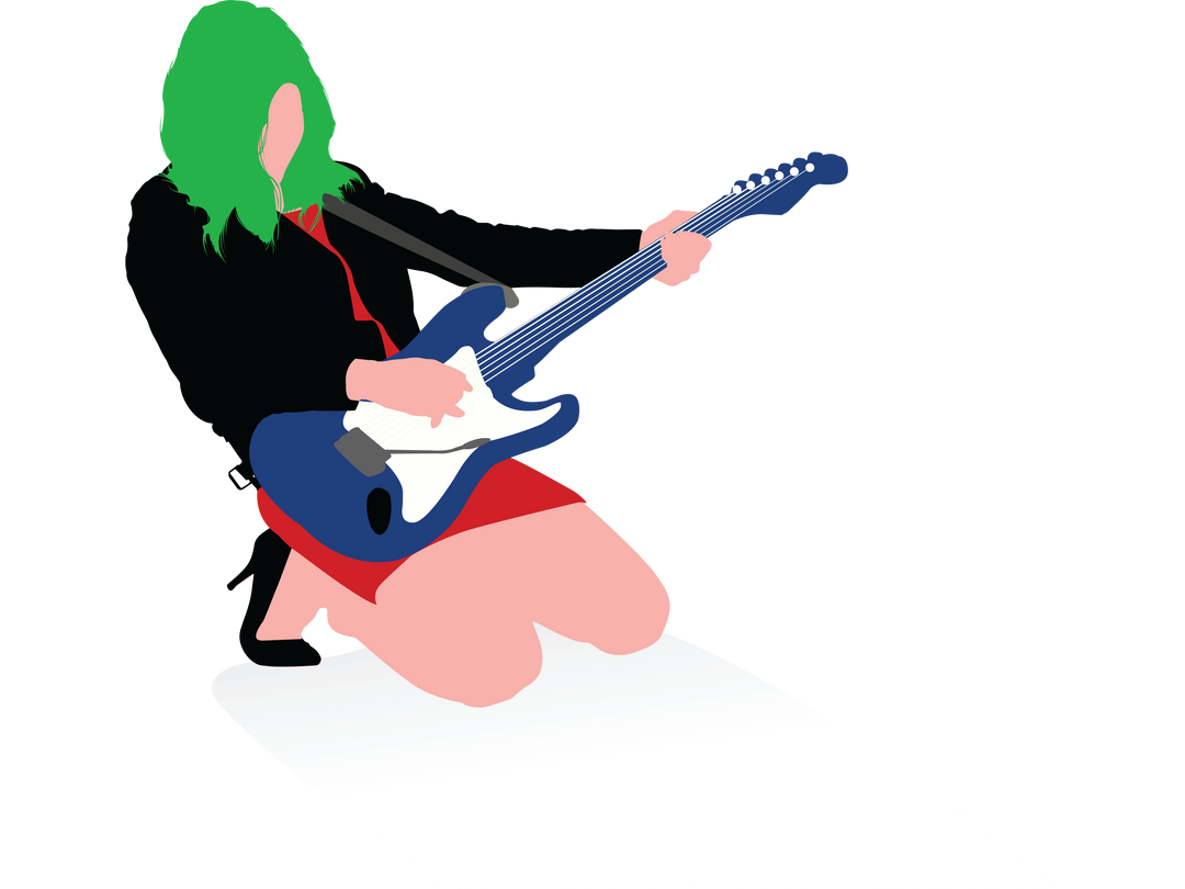 Female Guitarist on Transparent Background - Download Free Stock Images Pikwizard.com