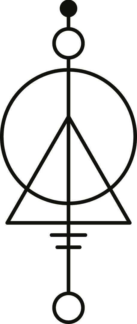 Abstract Geometric Line Art on Transparent Background