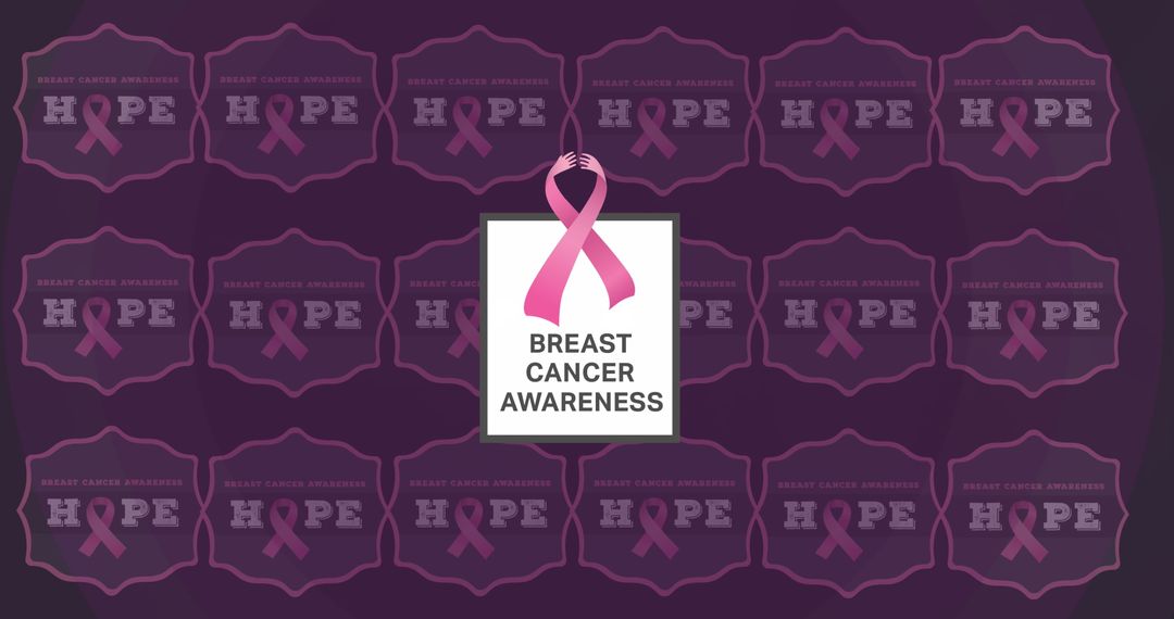 Breast cancer awareness ribbon on hopeful background