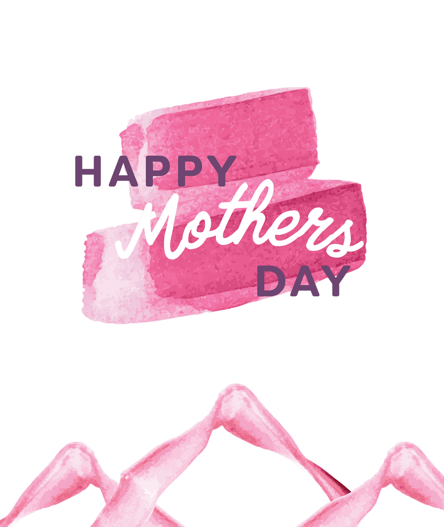 Happy Mother's Day Pink Stains Transparent Design