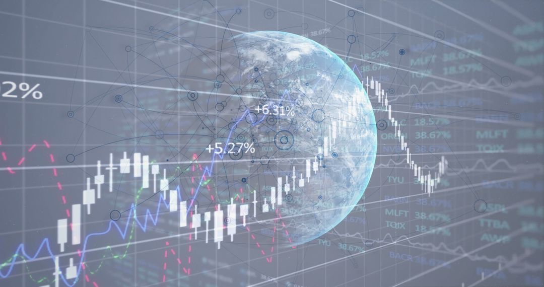 Global Data Visualization with Candlestick Chart Overlay