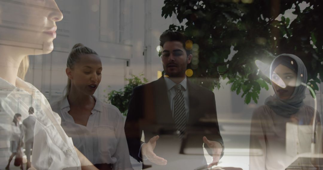 Business Team Collaborating with Digital Interface Concept