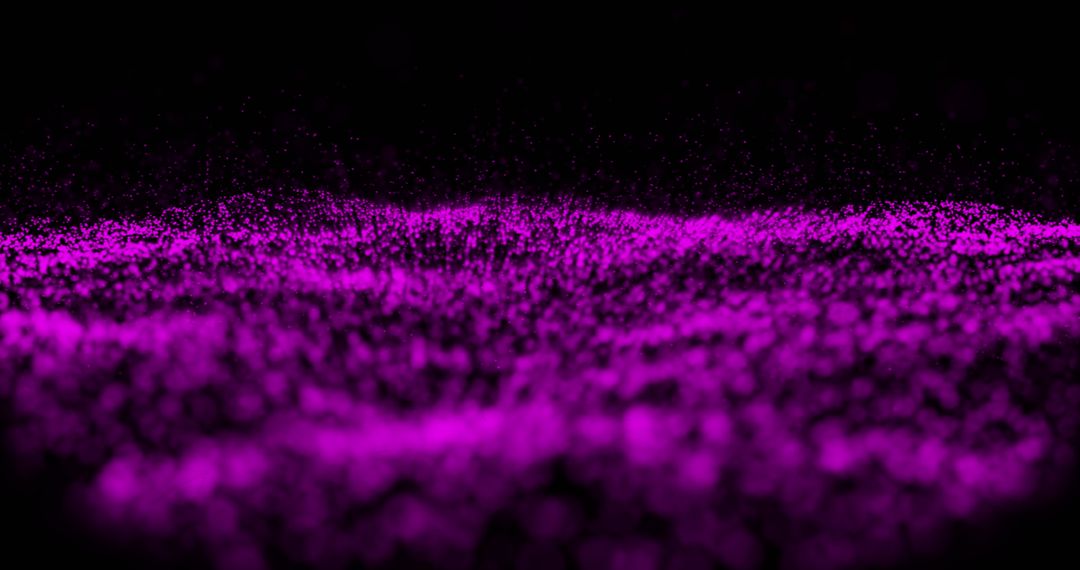 Purple Digital Wave with Exploding Light Particles on Black
