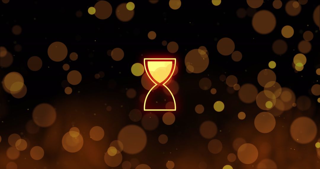 AI Data Processing with Hourglass and Digital Interface Overlay