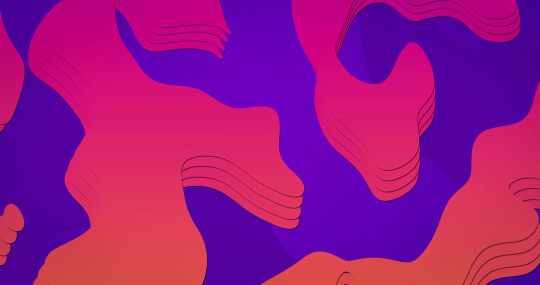 Vibrant Abstract Organic Forms with Purple Backdrop