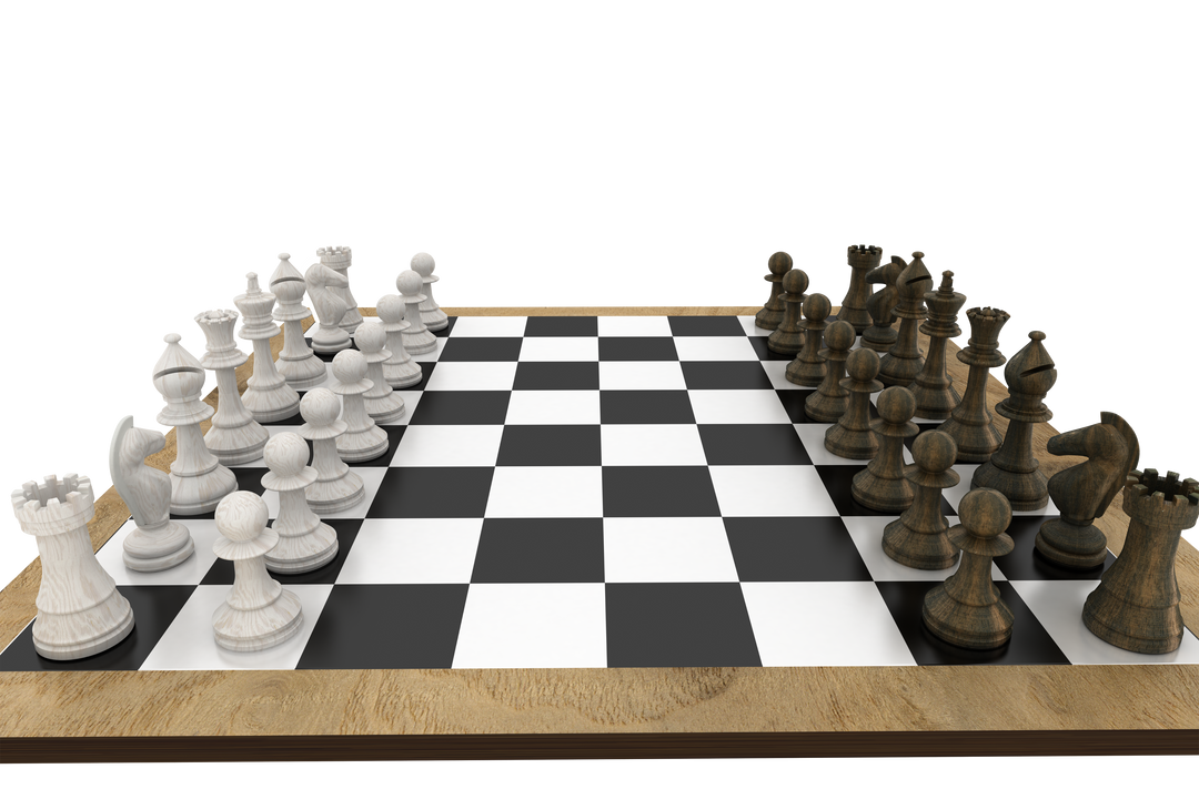 Transparent Chess Pieces Setup on a Wooden Chess Board - Download Free Stock Images Pikwizard.com