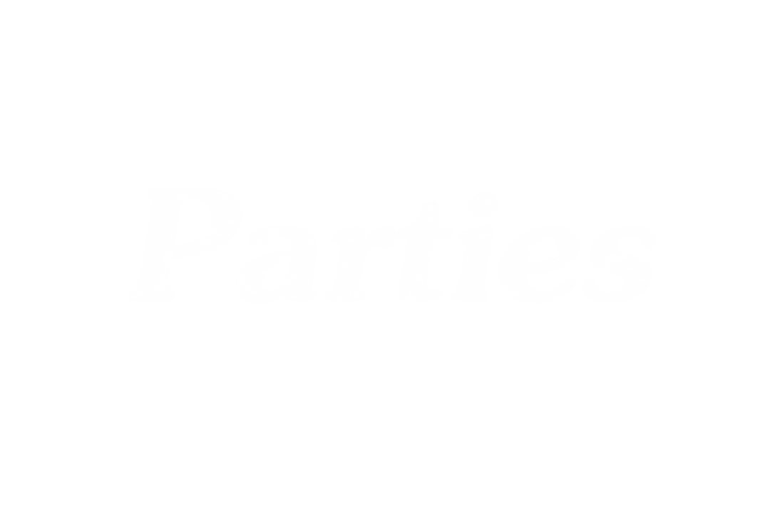 White Parties Text Design Transparent Background