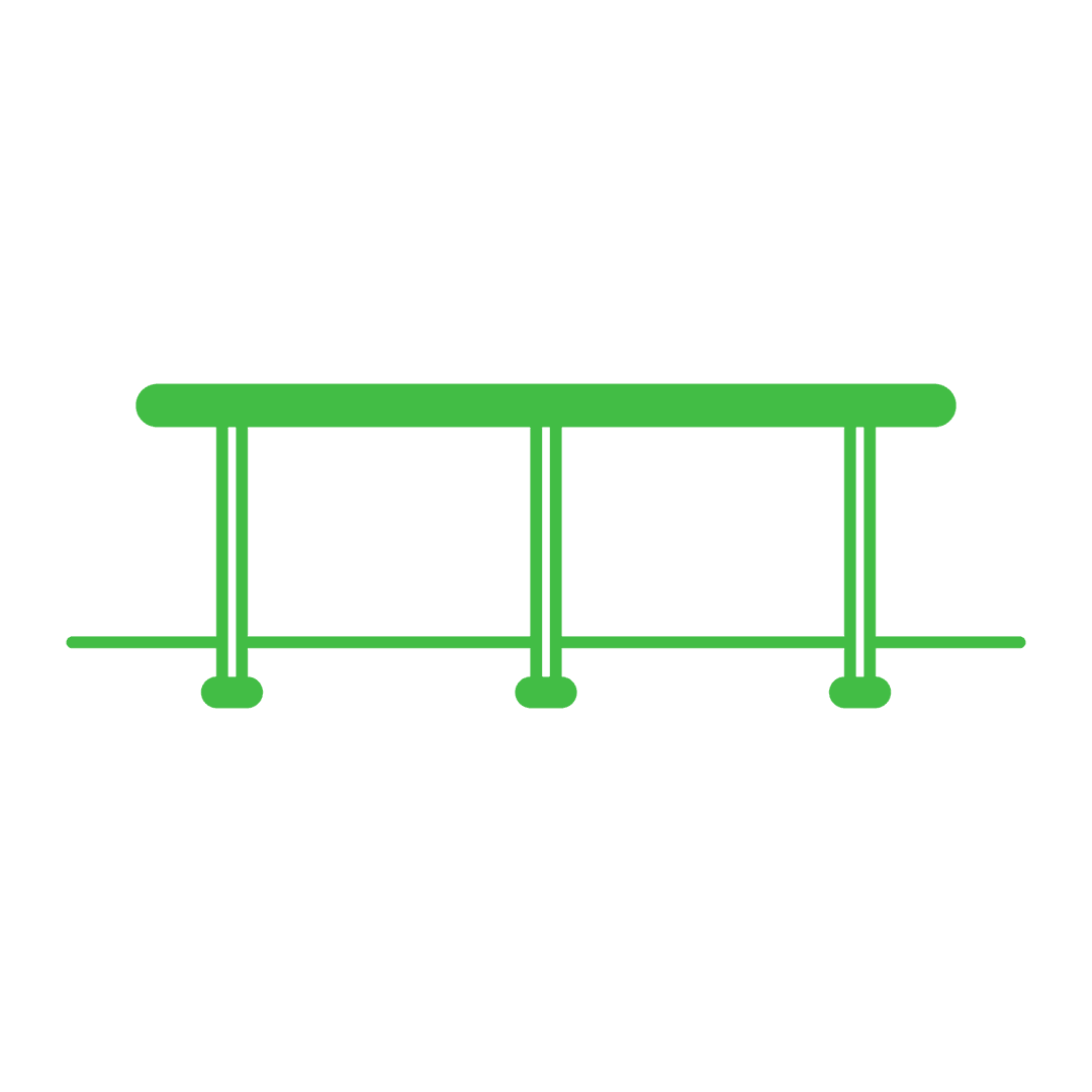 Green Ballet Bars Illustration on Transparent Background for Dance Themes