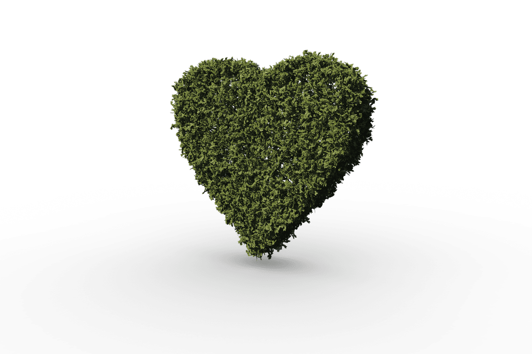 Transparent Green Heart Made of Lush Leaves