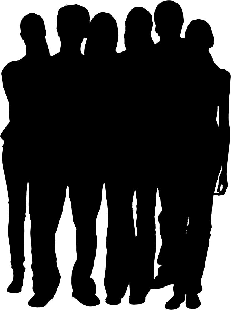 Transparent Silhouette of Group Showing Unity and Friendship