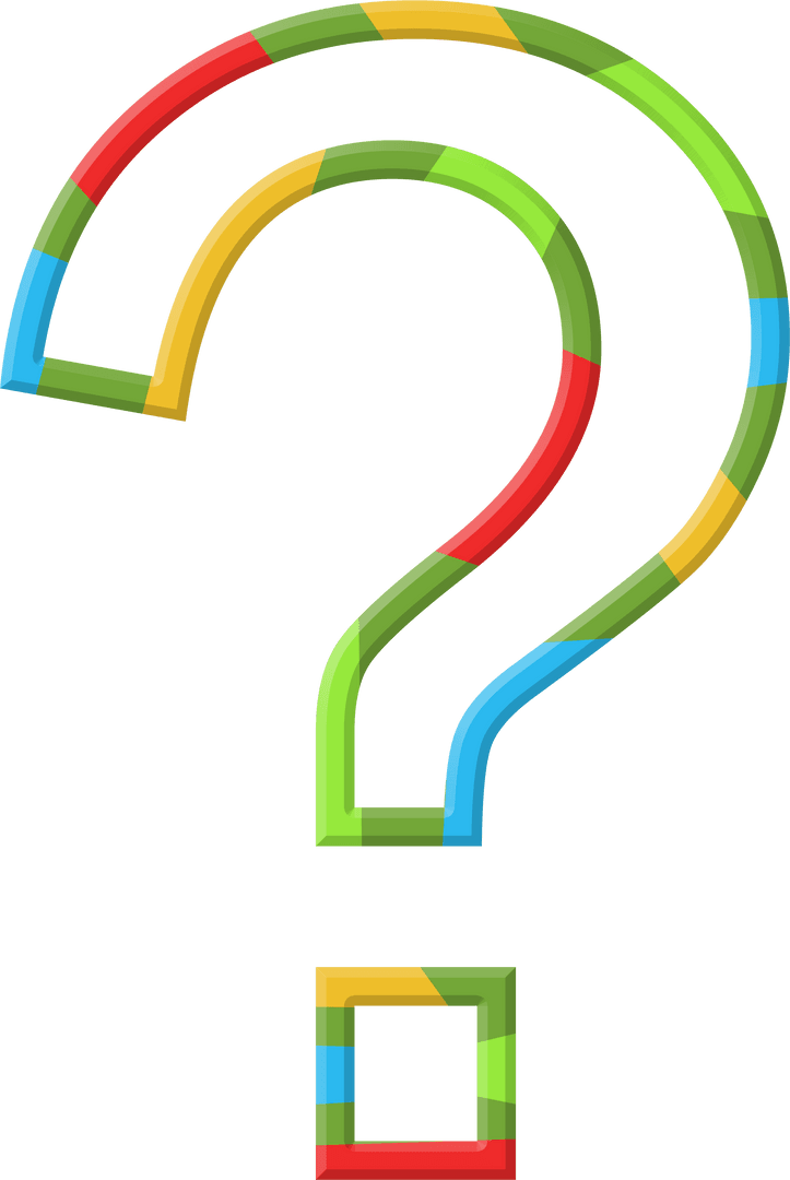 Colorful Transparent Question Mark Symbol on White