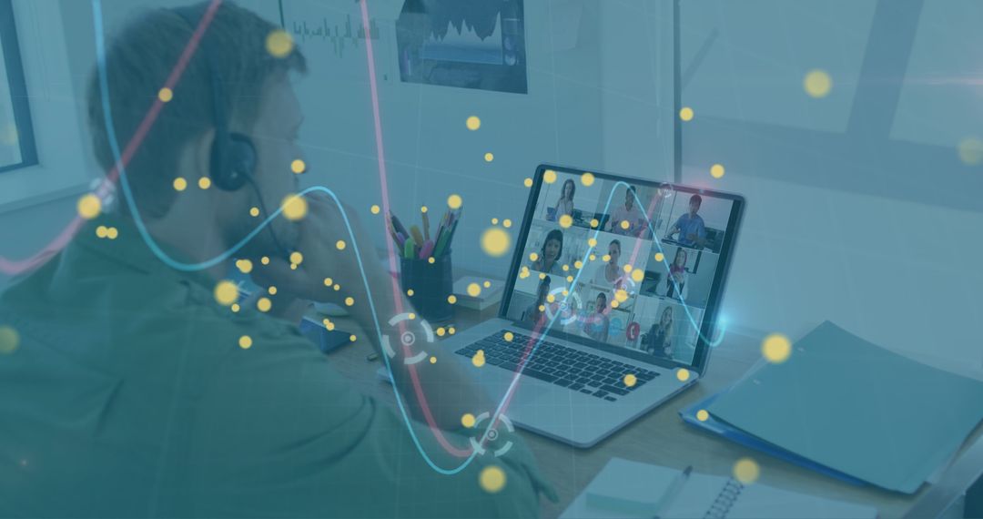 Focused Business Professional Analyzing Virtual Data Trends