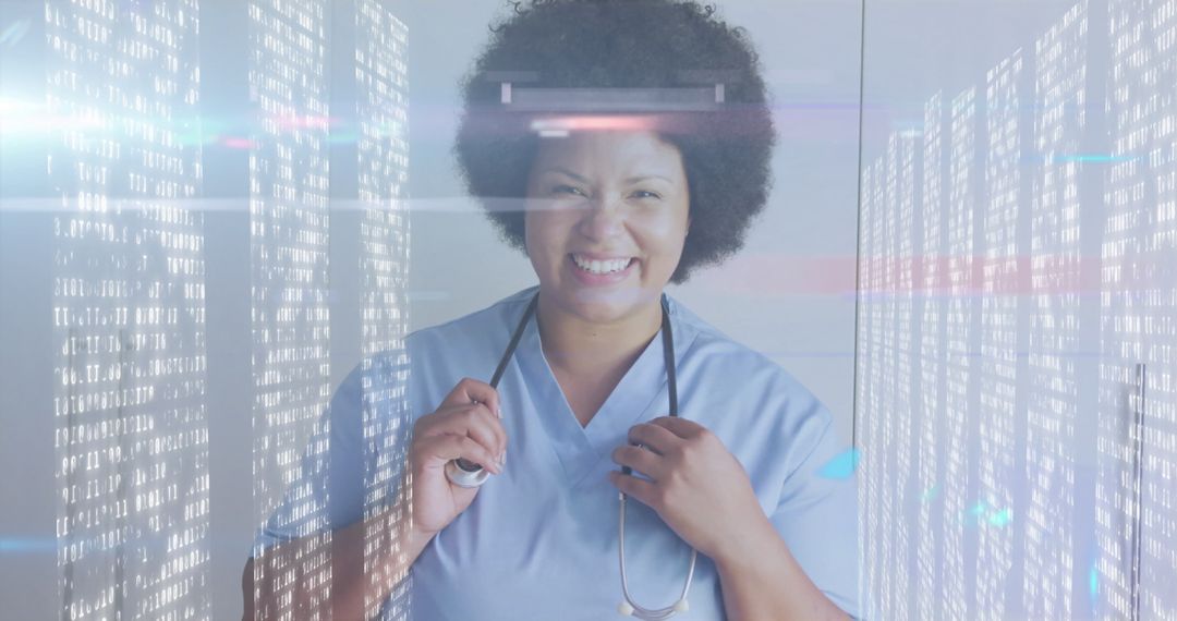 Healthcare Professional Integrating Technology with Compassionate Care