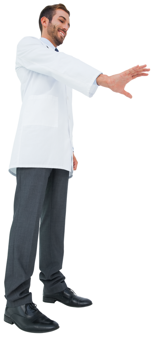 Confident Caucasian Male Doctor Gesturing on Transparent Background - Download Free Stock Images Pikwizard.com