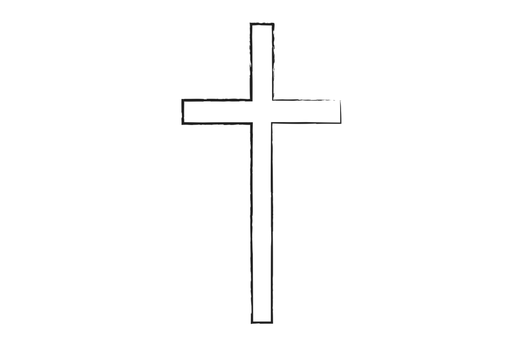 Transparent Black Outline Crucifix Cross Isolated on Clear Background - Download Free Stock Images Pikwizard.com