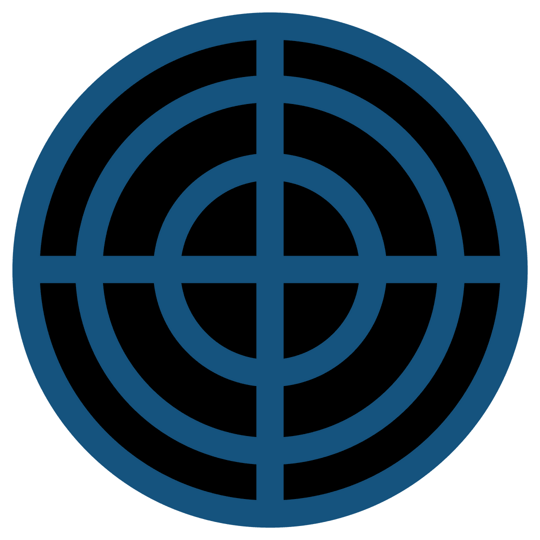 Blue Geometric Targets on Transparent Background