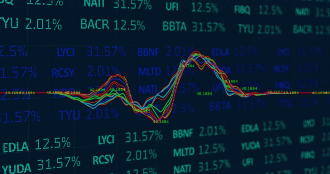 Cybersecurity Concept on Digital Stock Market Display