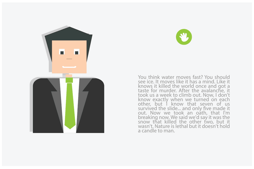 Transparent Cartoon Businessman Portrait with Speech Bubble and Quote