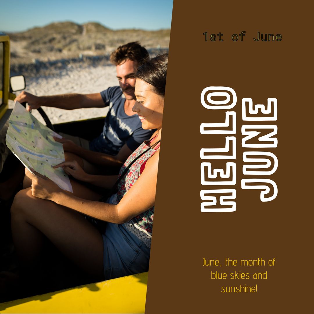 Couple Enjoying Adventure Road Trip by the Beach