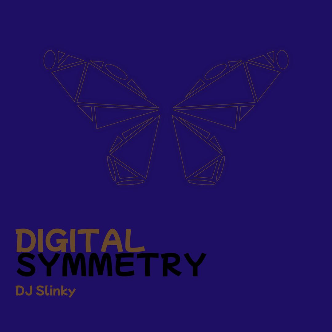 Digital Symmetry DJ Slinky Minimalist Album Cover with Butterfly Illustration - Download Free Stock Templates Pikwizard.com