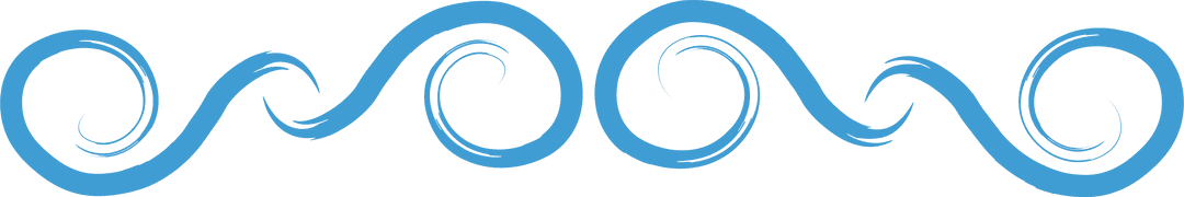 Decorative Blue Swirl Ornaments on Transparent Background